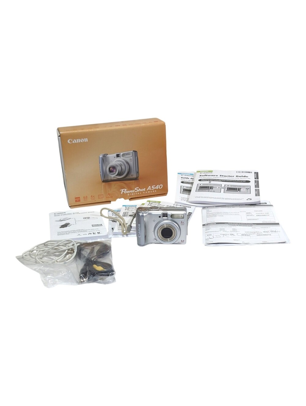 Canon PowerShot A540 6.0MP Silver Digital Camera Boxed Flawless